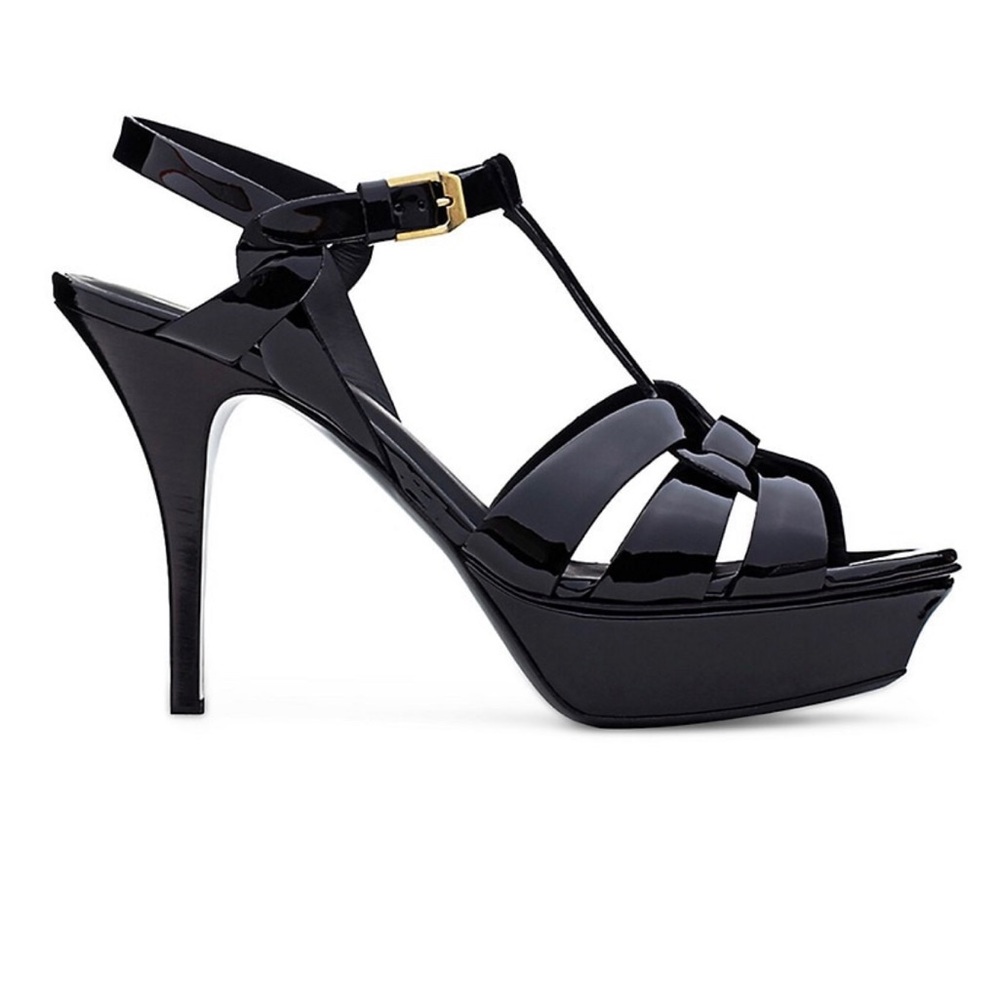 YSL Tribute 75 patent black heel! Exc cond! Size 39. $1150 retail